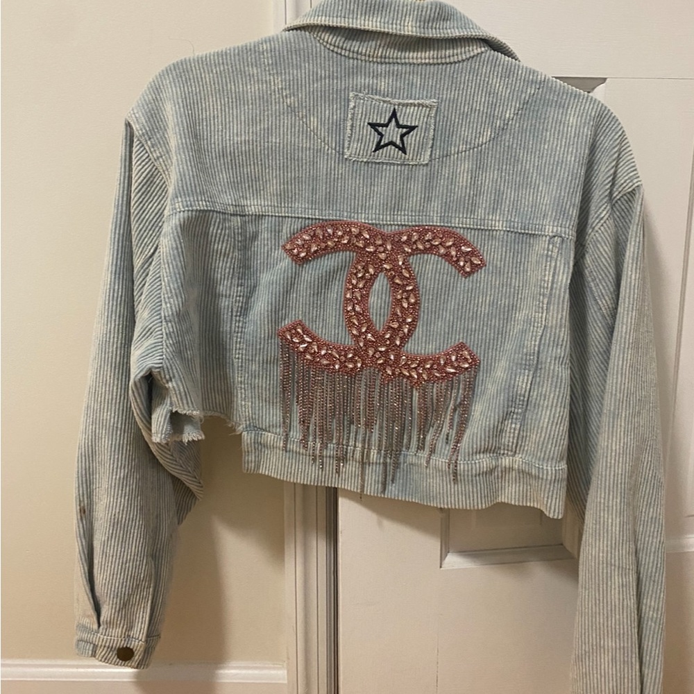 Handmade Jean jacket soft with corduroy feel